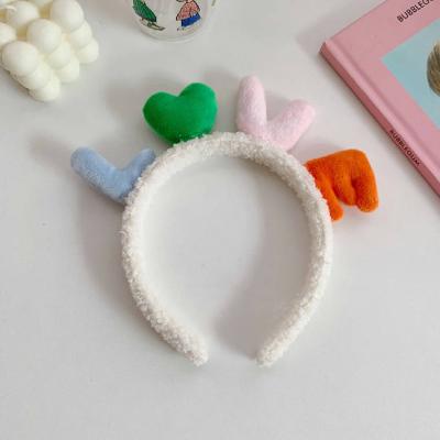 China Sporty Hot Sale Love Letters Soft Plush Hair Band For Women Hair Decoration for sale