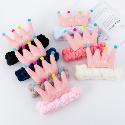 China Hair decoration. Make Up 2022 High Quality Plush Latest Design King Crown Make Up Women Elastic Headband for sale