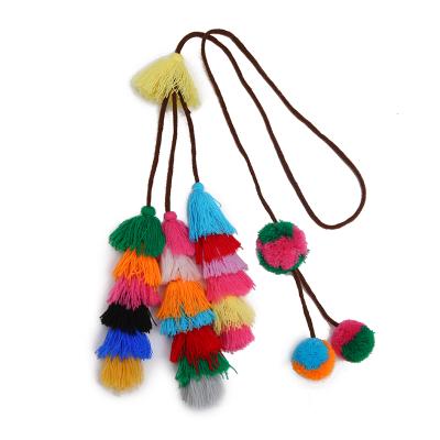 China Customized design casual home pompom ball textile tassels ornament for sale