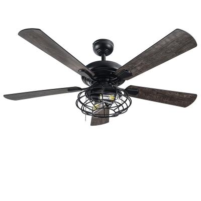 China Home Modern Decoration Air Conditioning 5 Plywood Blades Iron Lamp Acrylic Ceiling Fan With LED Light Fan Ceiling for sale