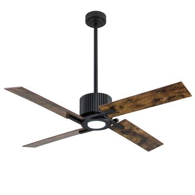 China With 52 Inch Nickel Low Profile Power AC 4 Blade Wood Stream Mount Brushed Ceiling Fan Lightweight Without Designer Light Weight Ceiling Fans for sale