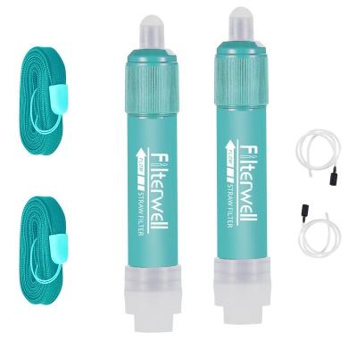 China Removes Minimum 99.9999% Filterwell 2 in 1 Case Outdoor Camping Personal Life Portable Water Filtration Filter Straw for Survival Gear for sale