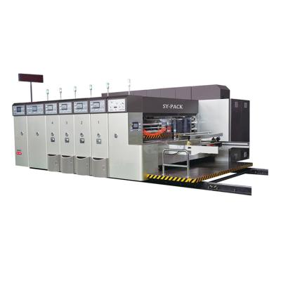 China High Quality Factory Vacuum Transfer Full Automatic Flexo Four Edge Feeding Colors Printing Slotting Die Cutting Machine for sale