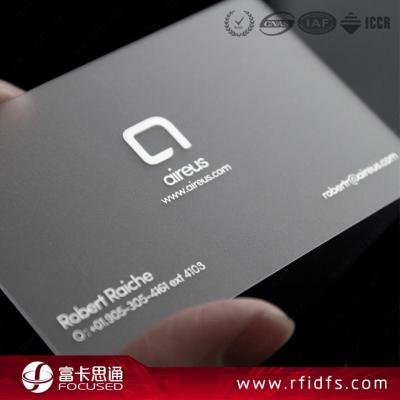 China Ntag213 Cashless Payment Ntag213 RFID Transparent Rewritable Plastic NFC Business Cards for sale