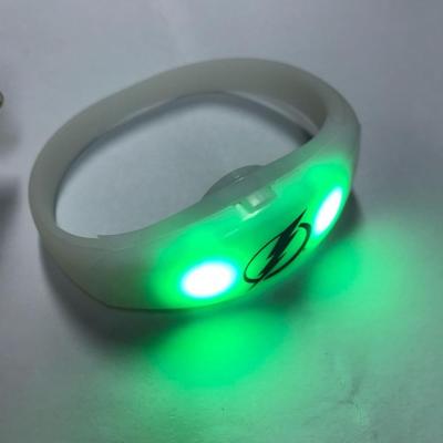 China Contactless Event Access Control ISO14443A Sound Activated Controlled RFID LED Wristband for sale