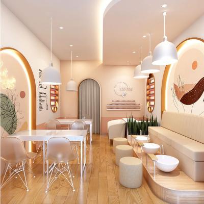 China Retail Store for Jewelry Spa Interior Design Luxury Barber Shop Chairs Nail Table Beauty Salon Furniture Nail Bar Salon Hair Equipment for sale