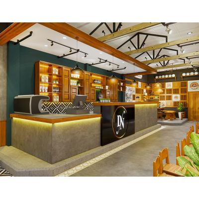 China Retail Store Display Fashion Bubble Tea Kiosk Coffee Shop Counter Mall Wooden Coffee Kiosk Modern Design Coffee Counters On Sale for sale