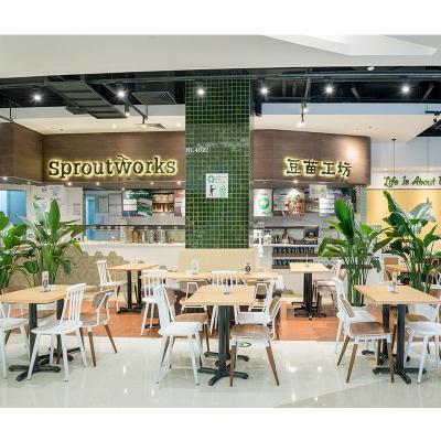 China Modern Creative Tea Shop Bubble Coffee Counter Wooden Coffee Shop Decoration Custom Retail Juice Shop Interior Design for sale