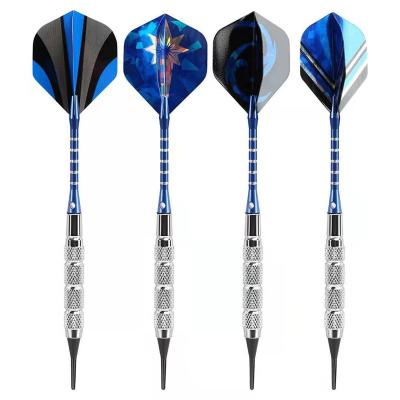 China Safety Soft Tip Darts 12 Pcs 18g Plastic Tip Darts Set With Aluminum Alloy Barrels for sale