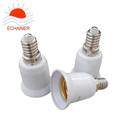 China E14 Screw to E27 Adapter Chandelier Bulb Base, E14 to E27 Extend Base LED CFL Bulb Adapter for sale