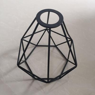 China Classic Screw Fashion Matte Black Iron Wire Lantern Shade for sale