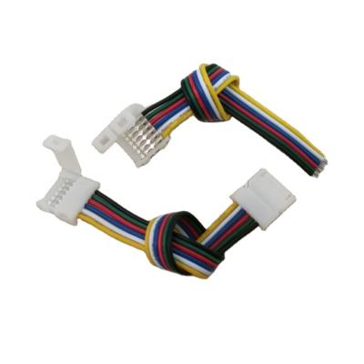 China Led strip installation 6pin 12mm flexible LED strip connector with AWG#22 wires led strip 6pin connector for sale