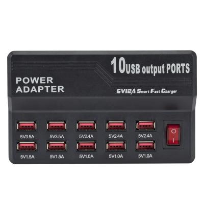 China High Speed ​​USB Charging HUB 10 Ports 10A Ports Charging Station USB Charger Mobile Phone Tablet Digital Fast Charger For iPhone Samsung for sale