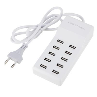 China Hot Sale Wholesale 5V 2A 10 Ports Mobile Phone Factory Price USB Power Adapter Plug Charger For Mobile Phone Tablet US EU UK Plug for sale