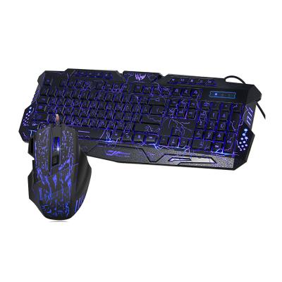 China High Quality Full Color Backlit Mechanical Gaming Keyboard Glow Slot Feel Luminous Gaming Keyboard and Mouse Combo for sale