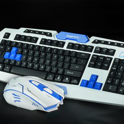 China For 2.4GHz Wireless Gaming Desktop Cool Color Optional Gaming Keyboard and Mouse Set Combo for sale