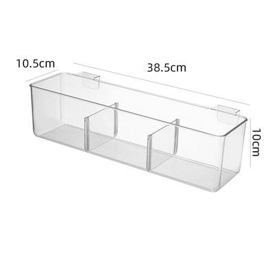 China Clear Viable Plastic PET Storage Box with Hook Organizer Transparent Sundries Refrigerator Storage Box for sale