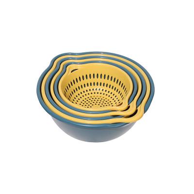 China Amazon Viable Hot Sale Colorful Detachable Basket Drain Colander Strainer Sink Strainers Strainers Set Fruit Vegetable Storage for sale