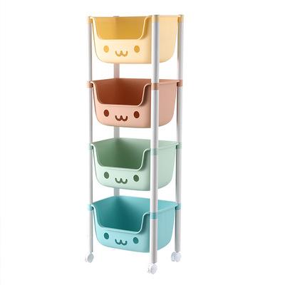 China Modern Multi-Layer Kids Toy Storage Rack Toy Box Children Storage Basket Car Shelves in Toys Cabinet Modern Plastic Organizer for sale