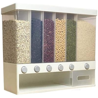 China Sustainable automatic plastic rice container cereal dispenser storage tank rice storage box with measurement for custom for sale