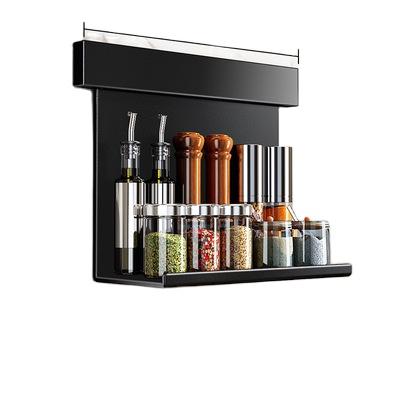 China Stainless Steel Storage Organizer Kitchen Seasoning Jar Kitchen Knife Rack Viable Wall Mounted Shelf for sale