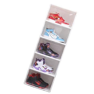 China 2021 Wholesale Amazon Hot Viable Plastic Clear Front Drop Box Shoes Container Transparent Color For Costom for sale