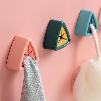 China Creative Minimalist Kitchen Supplies Non-punching Towel Rack Free Punch Towel Cloth Storage Socket Hang High Quality Plastic Single Polygon for sale