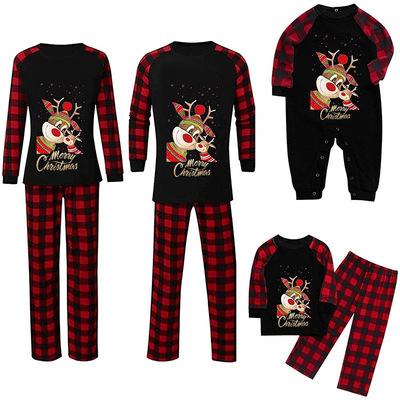 China Kids 2021 QUICK DRY pajamas adult baby design cotton custom print fashion family Christmas home pajamas set for women and girls for sale