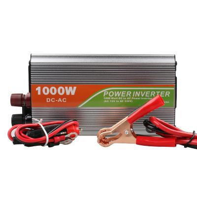 China Car Appliances 1000W Solar Power Converter Car Inverter DC To AC Inverters 12V To 220V Car Silver Single Appliance 5V 1A DC12V AC220V 195*98*55 for sale