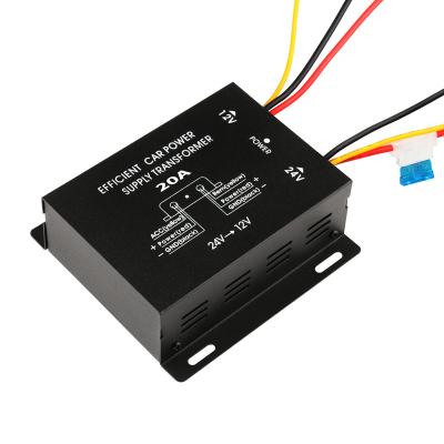 China 12v 20A DC Converter Car Converter 12v 20A Power Black Transformer Step Down Trucks 24v DC To Single NFC Overload 50 Pieces For 12 Months 50/60hz for sale