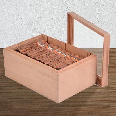 China Moisture-proof Wholesale Smoking Accessories Cedar Wood Box Cigar box Storage Handmade kit cigars gift for men cigar humidor case for sale