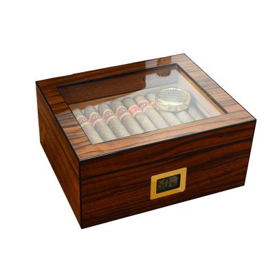 China Luxury High-end Custom Logo Cigar Box With Divider And Tray Cigar Accessories For Sale Cigar Humidor Case for sale