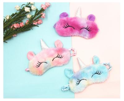 China Wholesale Cute Unicorn Girl Eye Mask Sleeping Eye Mask Plush Goods In Stock for sale