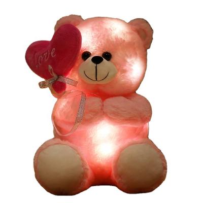 China Valentines Gifts/Decoration/Lovely Gift/Kids Play/New Custom Colorful Teddy Bear Toys LED Grow Light Up Promotional Gift Unicorn Teddy Bear Plush Toys for sale