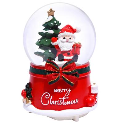 China Birthday Gift & Remembrance & Christmas Gifts Santa Claus Crystal Ball Music Box Ornaments Automatically Rotating Music Box Christmas Gifts Snow Children's Gifts for sale