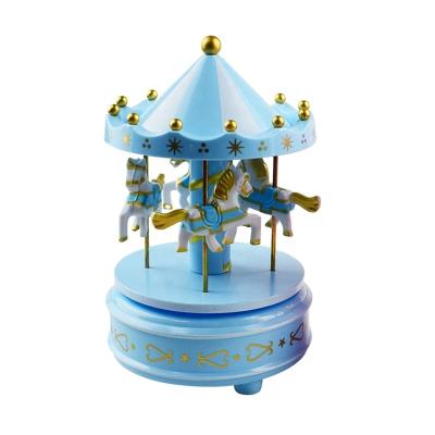 China Birthday Gift & Creative Souvenir Children's Toys Music Box Cake Baking Decoration Ornaments Carousel Horse Music Box for sale