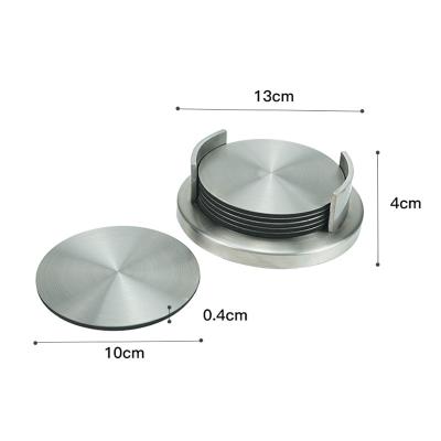 China Sustainable Modern Stainless Steel Round Hot Or Cold Drink Coasters Coffee Cup Place Mats for sale