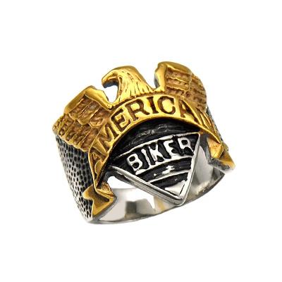 China FASHIONABLE American Punk Motorcycle Ring Eagle Rider Motorcycle Stainless Steel Titanium Steel for sale