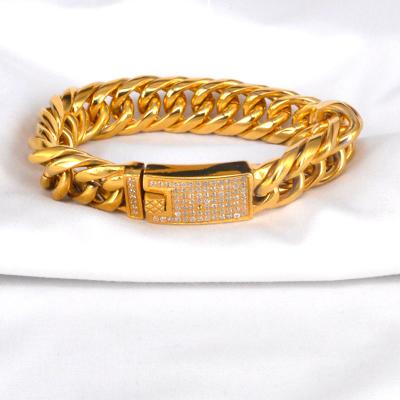 China Wholesale CLASSIC Mens Stainless Steel Metal Gold Mens Bracelet for sale