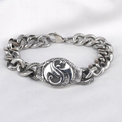 China Factory Customized Metal Stainless Steel CLASSIC Cool Male Eye Cuban Link Bracelet for sale