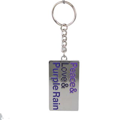 China Personalized Zinc Alloy Nickel Zinc Alloy Soft Enamel Letters Key Chain With Custom LOGO for sale