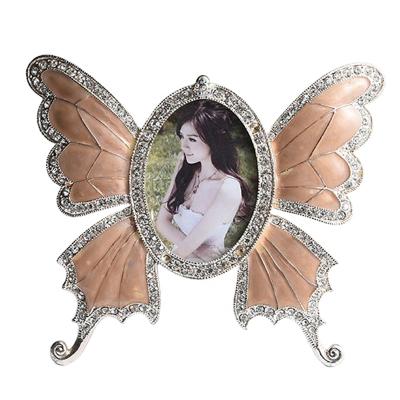 China Office decoration& gifts& European style exquisite photo frame butterfly metal decoration living room room souvenirs high quality photo frame for sale