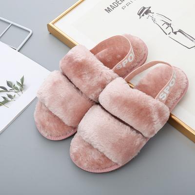 China Large Size Female Indoor Floor Fashion Trend Amazone Elastic Band Wiping Toe Warm Cotton Mop Open And Winter Furry Slippers for sale