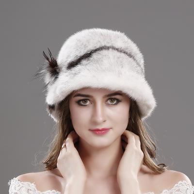 China Winter JOINT Dome Vintage OEM Stylish White Fur Hat For Ladies for sale