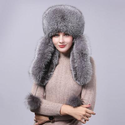 China New Thick Warm Women's Fox Fur Earmuff Scarf Winter COMMON Hat for sale