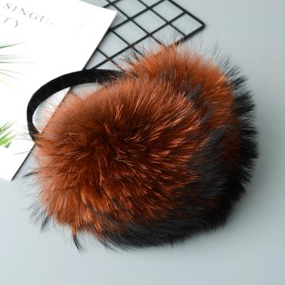 China Lovely Plush Ear Muffs Lovely Custom Made Safety Raccoon Fur Earmuffs For Winter for sale