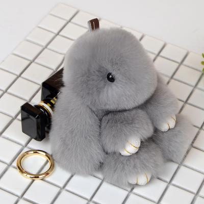 China Bag Pendant Handmade Beaver Rabbit Fur Plush Toys With Colorful Rabbit for sale