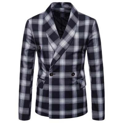 China 2021 New Autumn Fruit Green Casual Collar Winter Waterproof Formal Men's Double Breasted Suit for sale