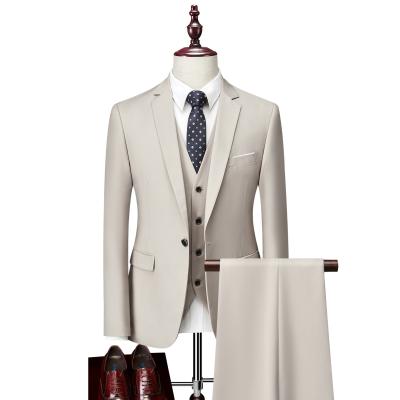 China custom made china wholesale wedding man slim fit mens suits 3 pieces Anti-wrinkle mens suits for sale