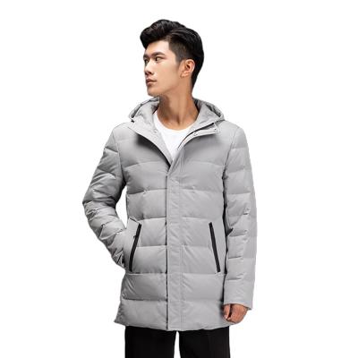 China 2021 Fashion Waterproof Thicken Long Plaid Down Jacket Men's Plus Size Warm Loose Jacket With Hood Packable for sale